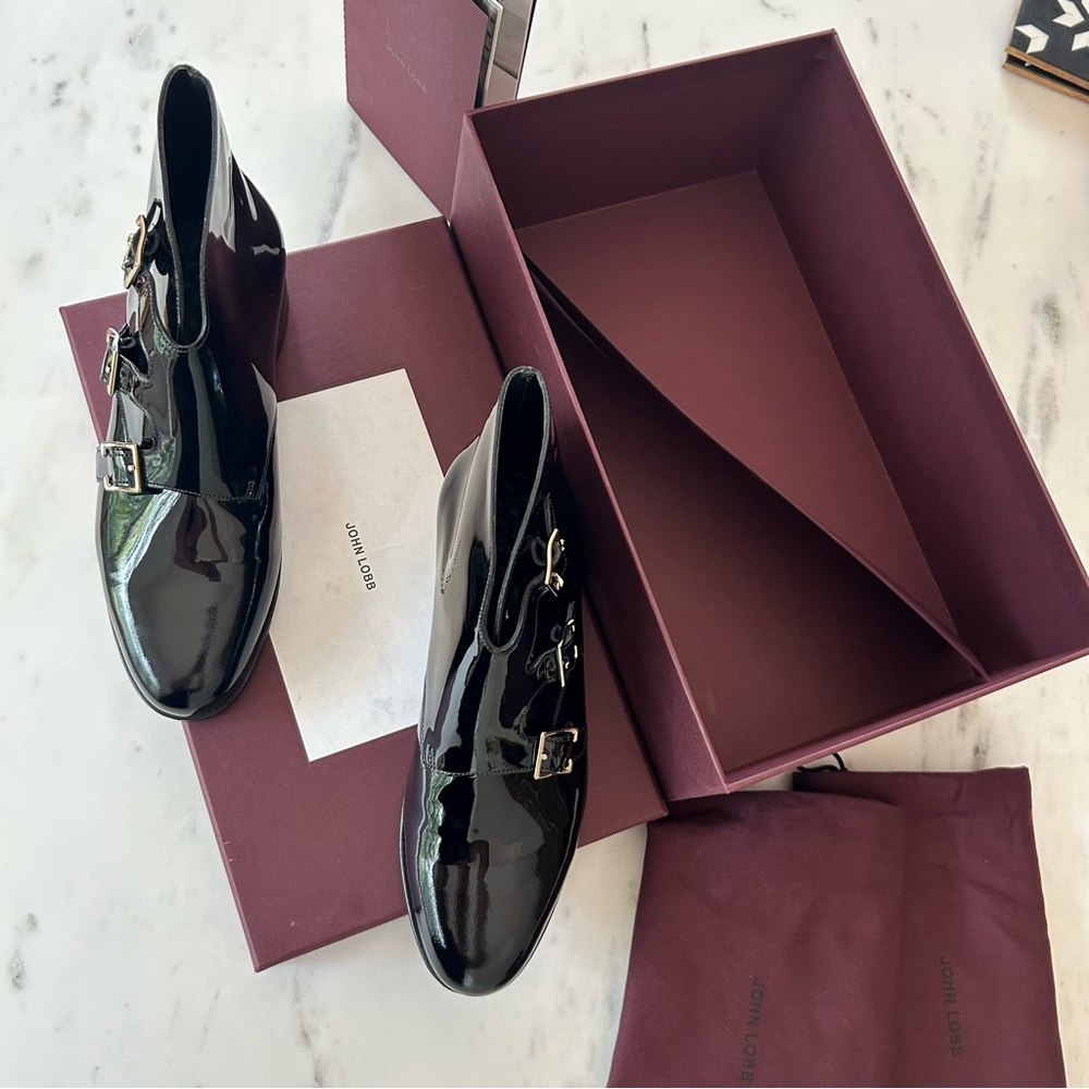HAND CRAFTED IN UK_WEARABLE ART! Rare Patent Leather John Lobb Willow!